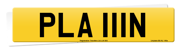 Registration number PLA 111N